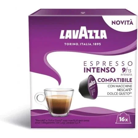 Lavazza Espresso Intenso Cápsulas para Dolce Gusto, Tueste Oscuro, 16 unidades Lavazza Espresso Intenso Cápsulas para Dolce Gusto, Tueste Oscuro, 16 unidades